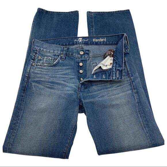 7 FOR ALL MANKIND STANDARD straight jeans SIZE 29 AIRWEFT STANDARD IN FLASH - Picture 2 of 11